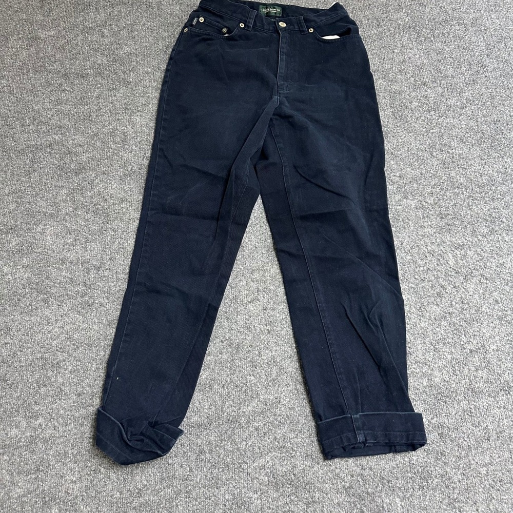 Lauren Ralph Lauren Pants Womens Size 4 Navy Blue Straight Leg High Rise Cotton
